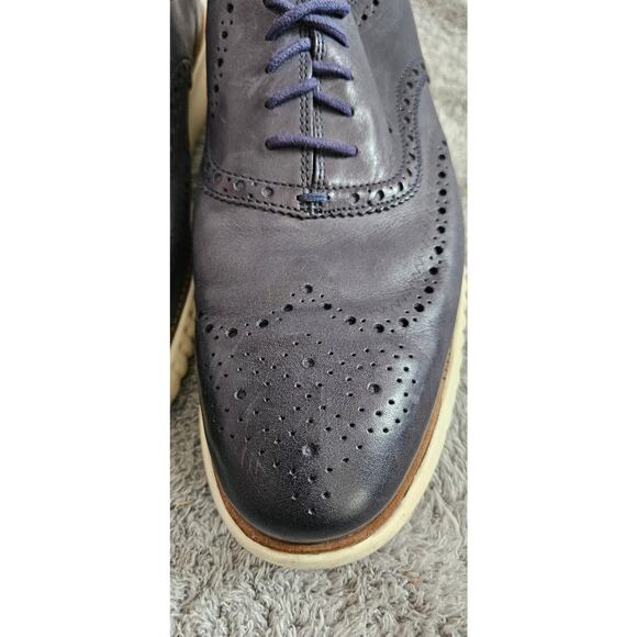 Cole Haan Zerogrand Wing Tip Work Leather Lace Up Oxford Shoes Men Size 13M Navy main image 6